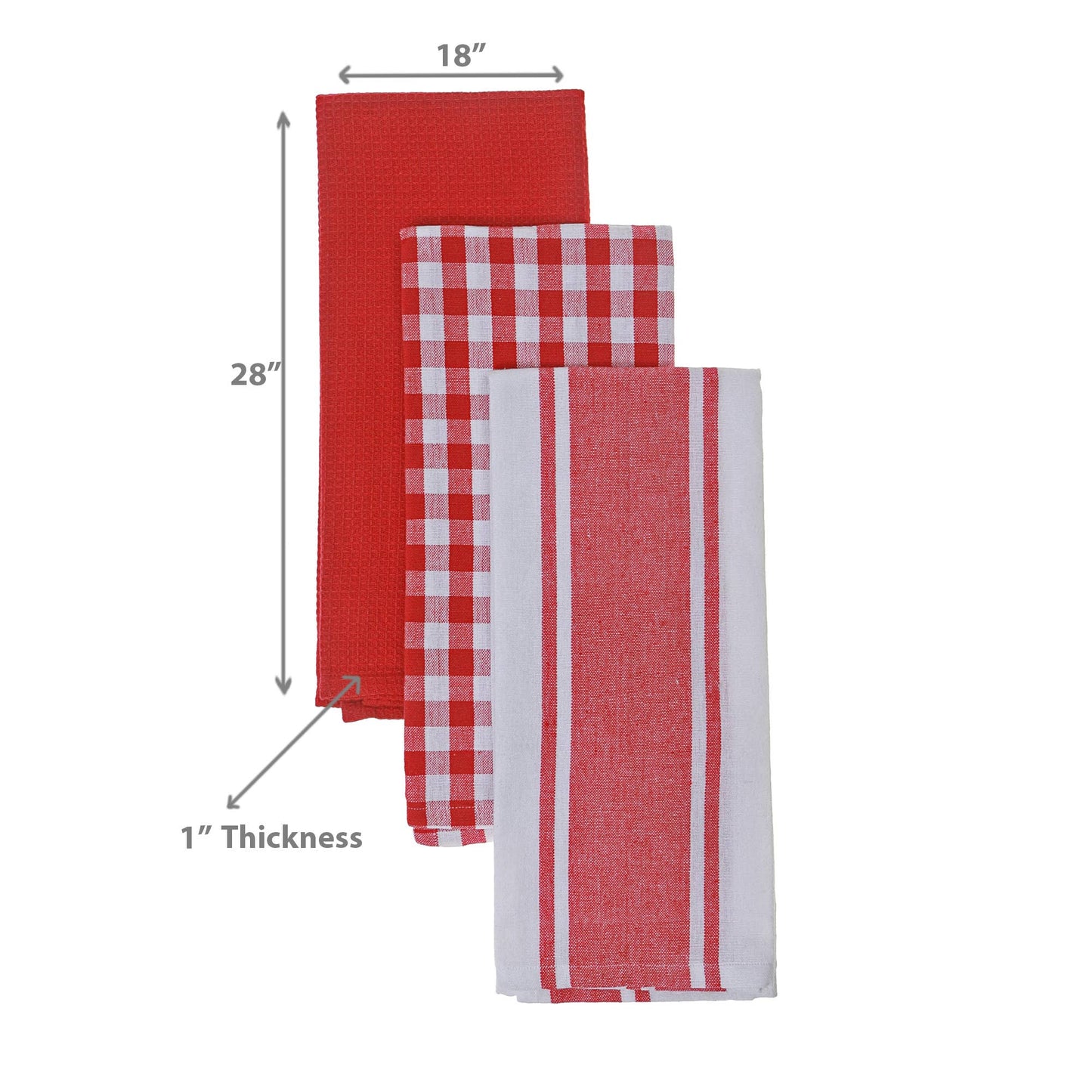Plaid Kitchen Towel Set - Red