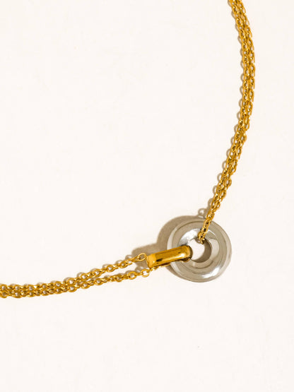 Brixton Two Tone Circle Necklace