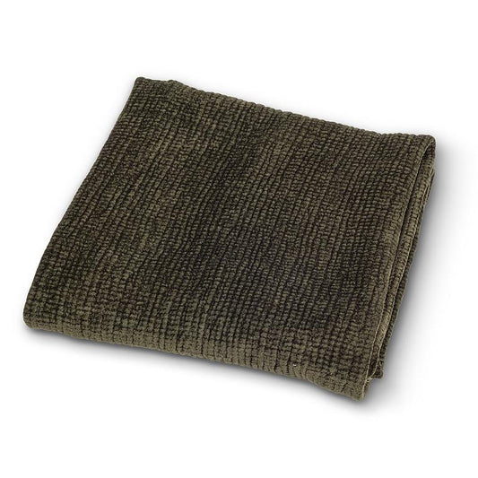Dark green ribbed chenille throw blanket, additional angle