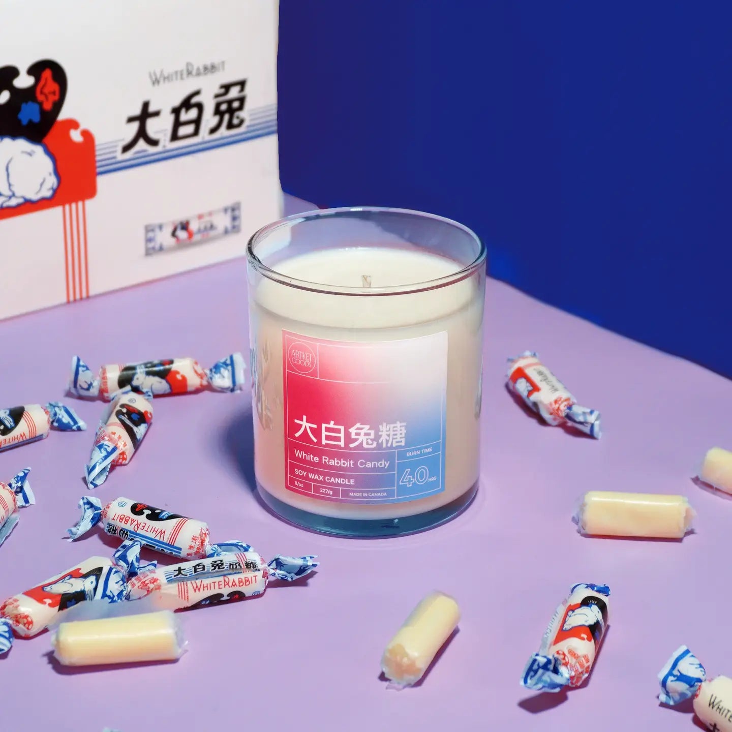 White Rabbit Candy Candle