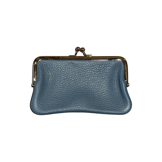 Wallet Purse Card Leather Seed Medium - Bleu Jean