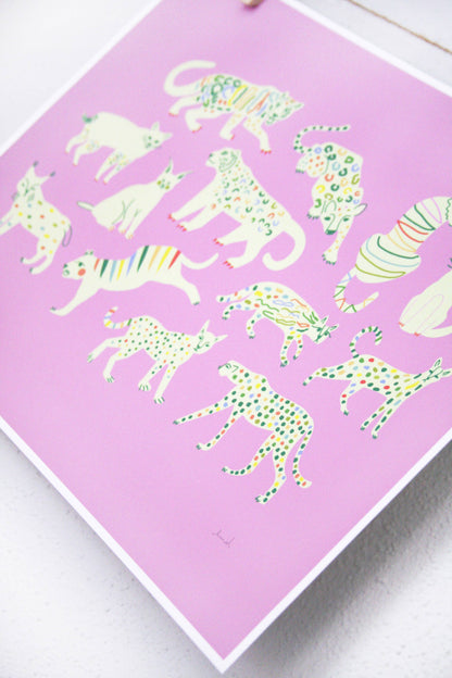 Kitty art print by Leah Duncan, detail view 3 — PABOOM
