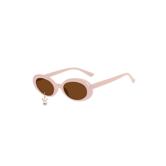 Charm Oval Sunglasses in Blush Pink: Pink