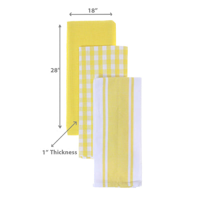 Plaid Kitchen Towel Set - Yellow