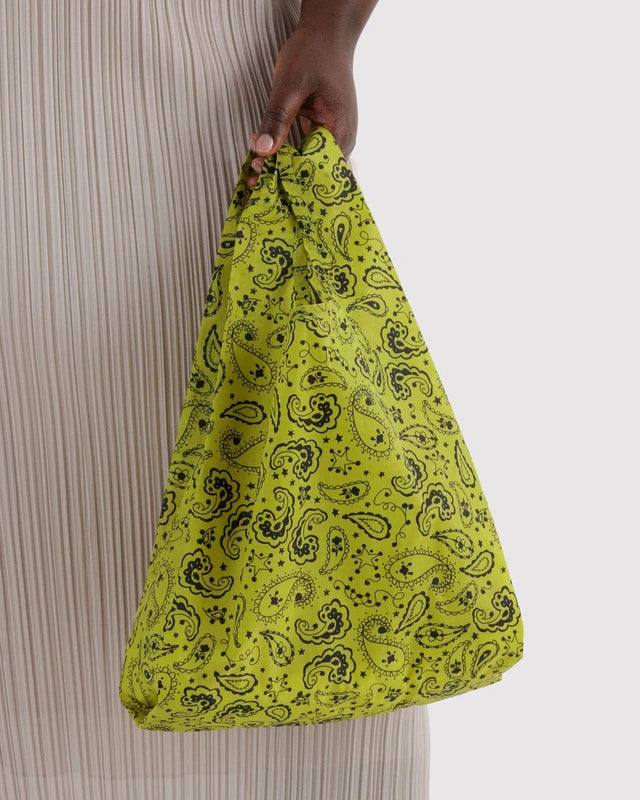 Baby Baggu Chartreuse Paisley interior pocket detail - PABOOM