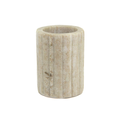 Elise Beige Marble Tumblers Ribbed Edge