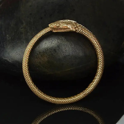 Ouroboros Snake Ring Bronze