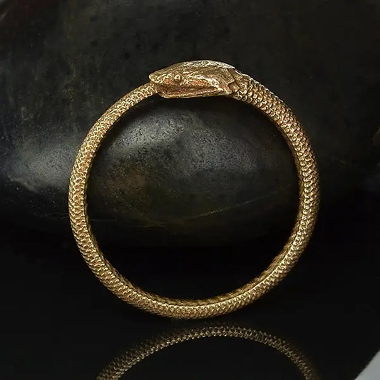 Ouroboros Snake Ring Bronze