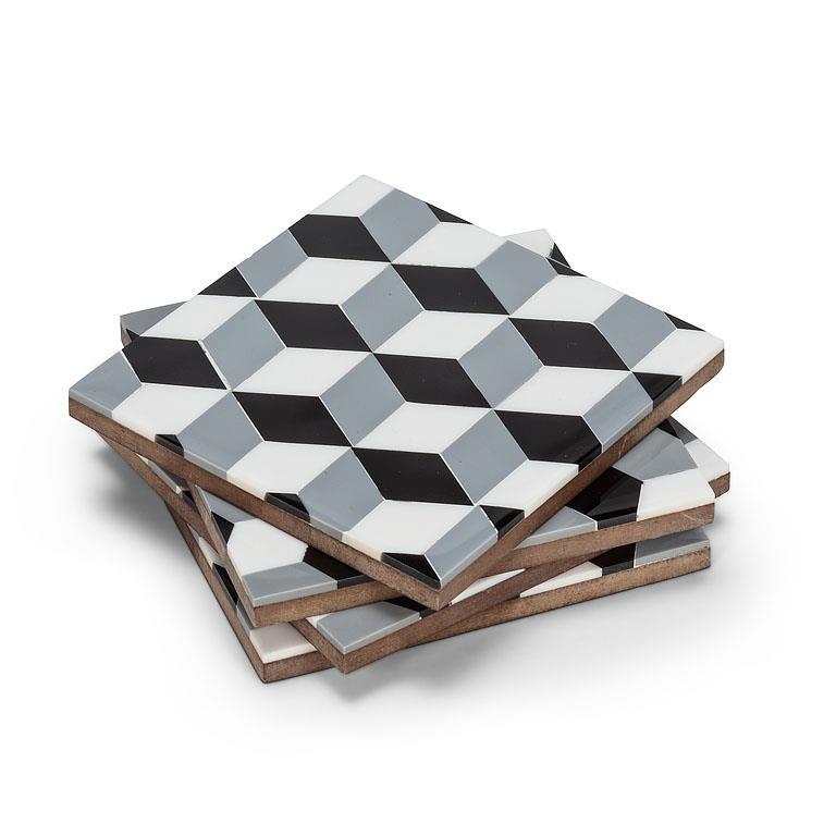 Mosaic Grey Coasters Set