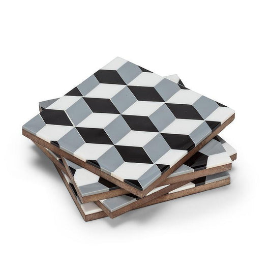 Mosaic Grey Coasters Set