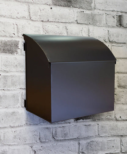 Baxter black mailbox interior view showing waterproof lid seal - PABOOM