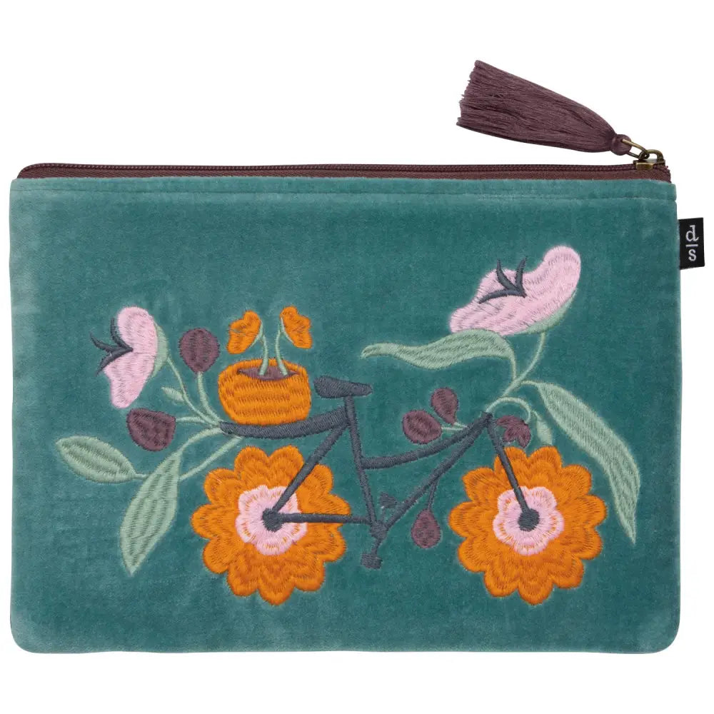Danica - Petal Power Embroidered Flat Pouch