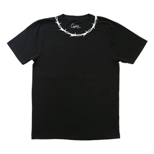 Barbed Wire Embroidered Black T-shirt
