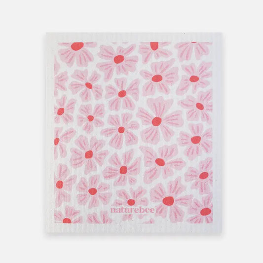 Sponge Cloth Pink Flowers