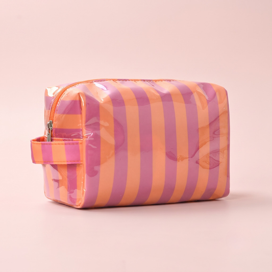 Vibrant Jelly Makeup Pouch - Pink + Orange