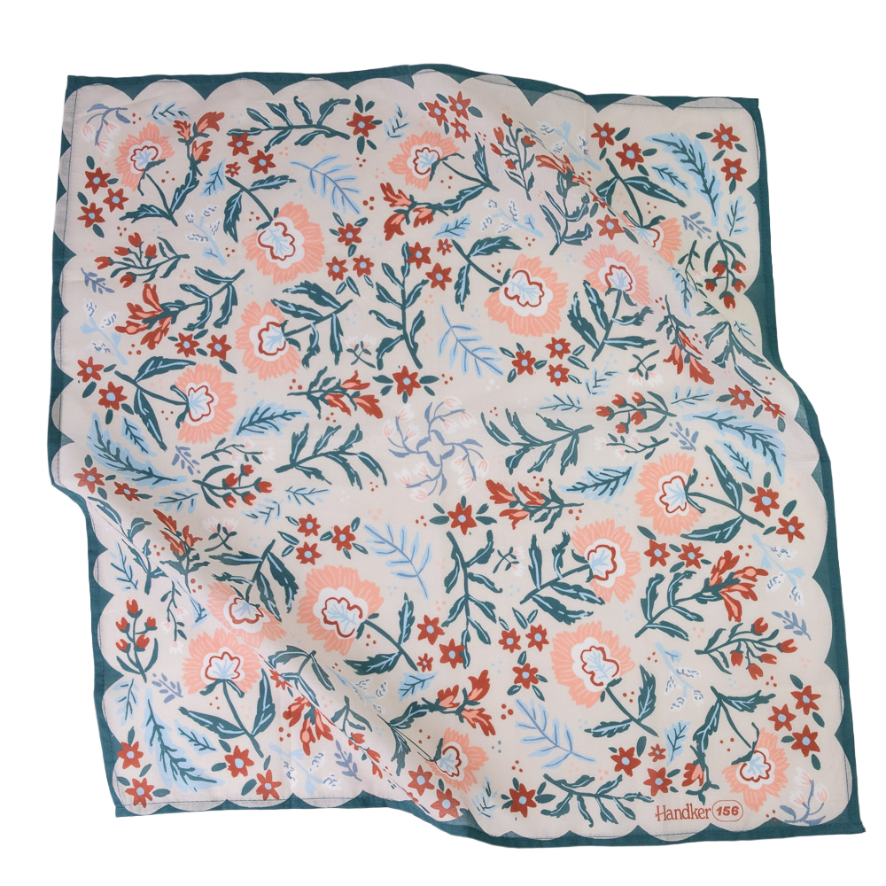 Willa Bandana flat lay showing the full road-trip-inspired print