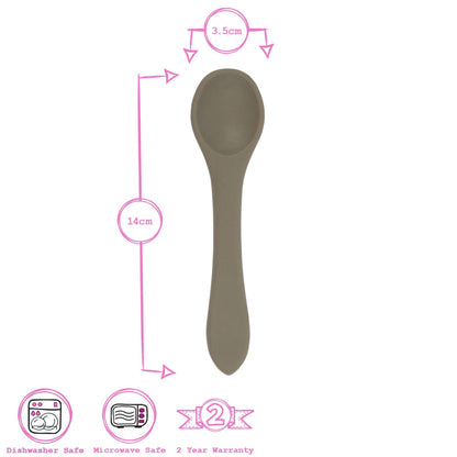 Baby Silicone Weaning Spoon - Silver Sage