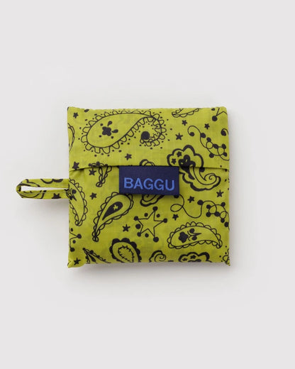 Baby Baggu Chartreuse Paisley strap and hardware detail - PABOOM