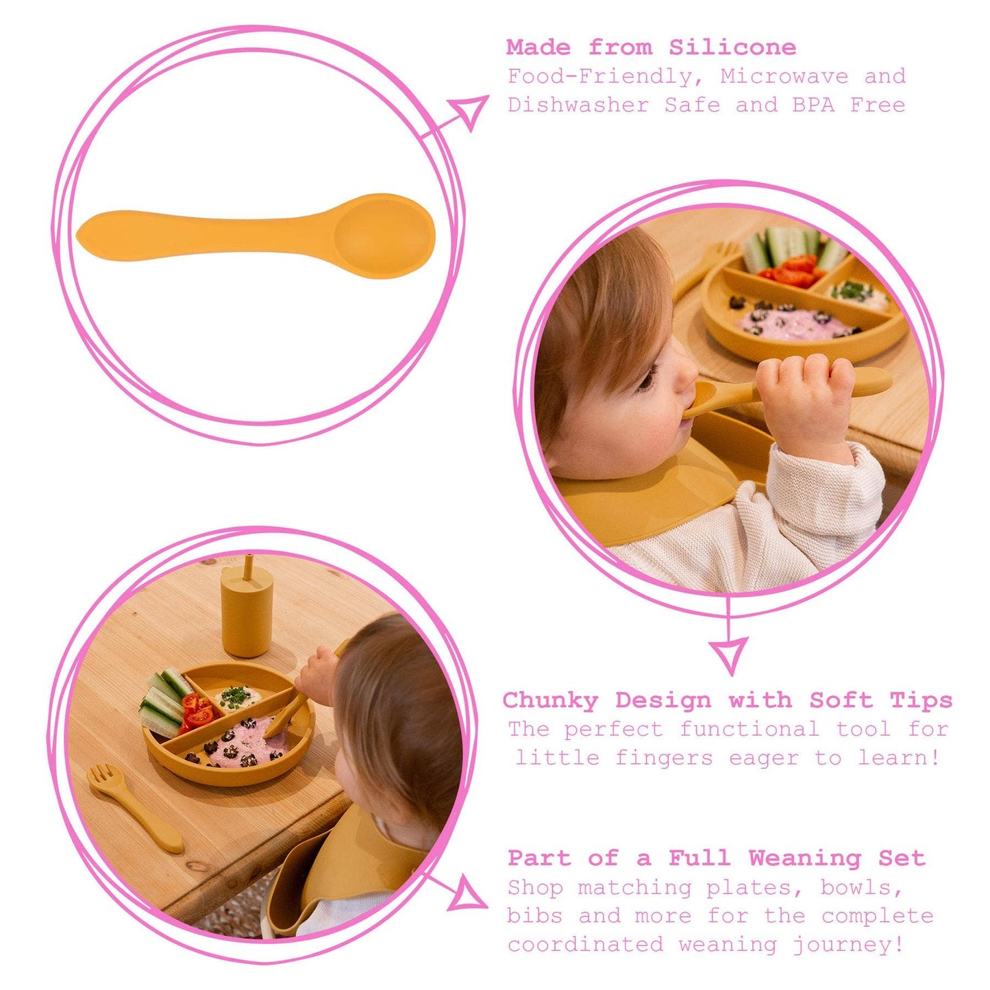 Baby Silicone Weaning Spoon - Silver Sage