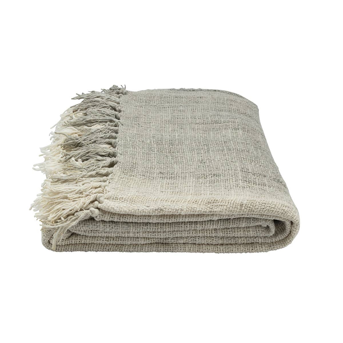 Waste Cotton Throw - Dark Grey