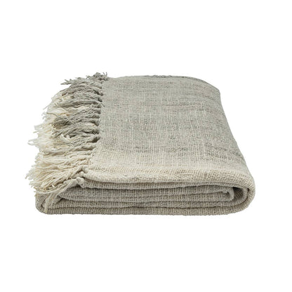 Waste Cotton Throw - Dark Grey