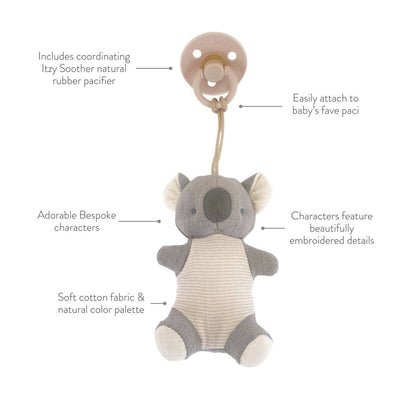 Bitzy Pal Natural Rubber Pacifier & Plush - Koala