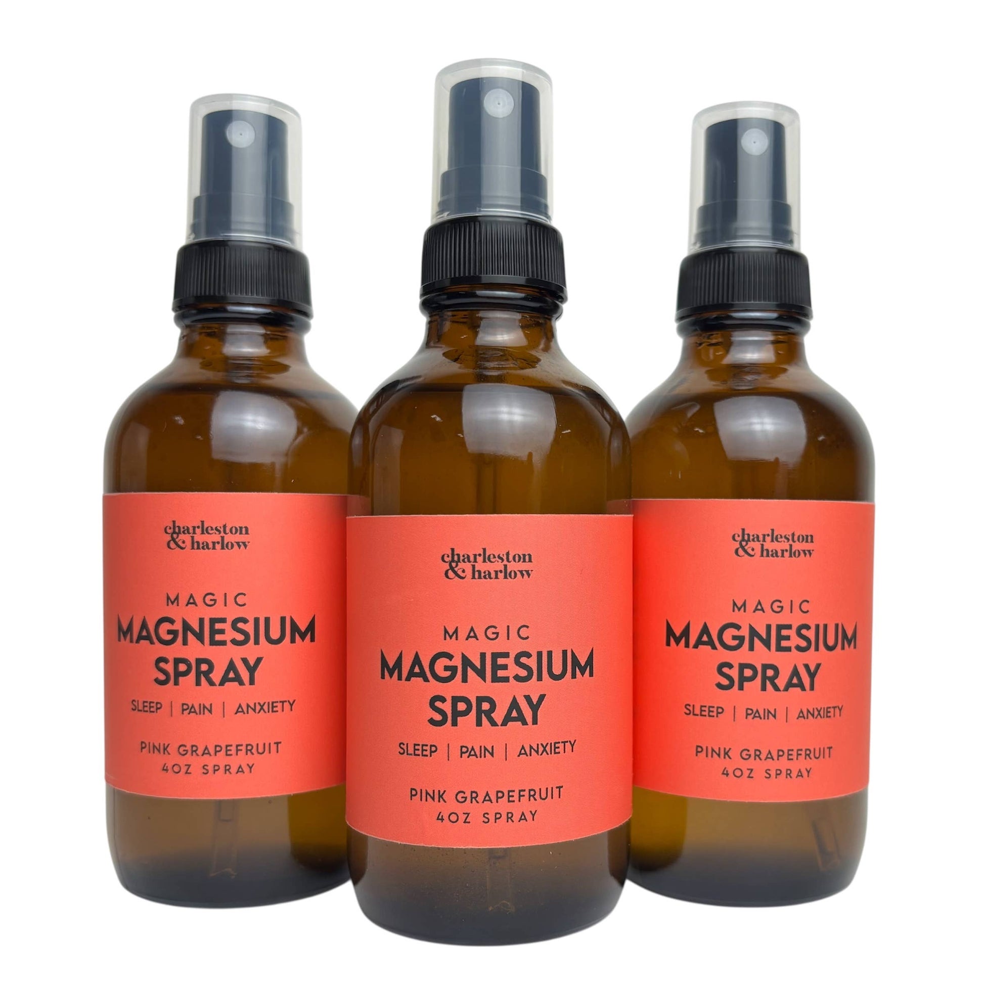 Charleston & Harlow Pink Grapefruit Magnesium Spray label close-up