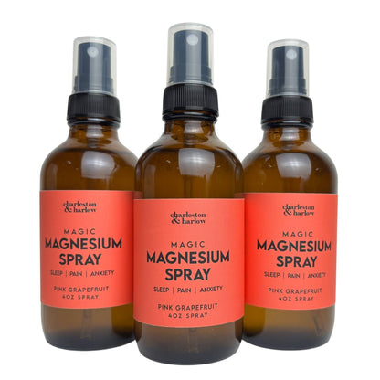 Charleston & Harlow Pink Grapefruit Magnesium Spray label close-up