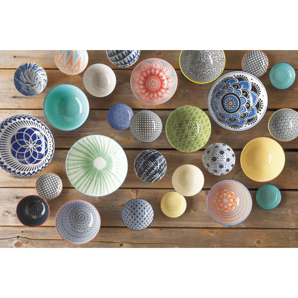 Danica - Geo Blue Stamped Bowl 8 inch