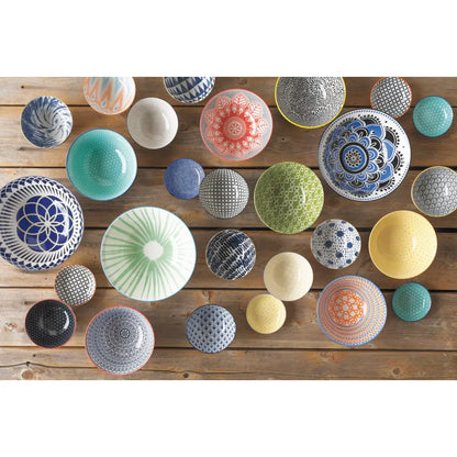 Danica - Geo Blue Stamped Bowl 8 inch