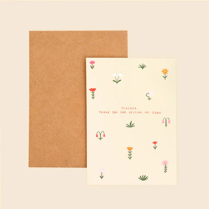 Floral Teacher Card