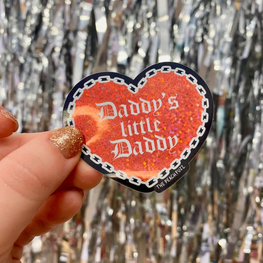 Daddy's Little Daddy Glitter Sticker