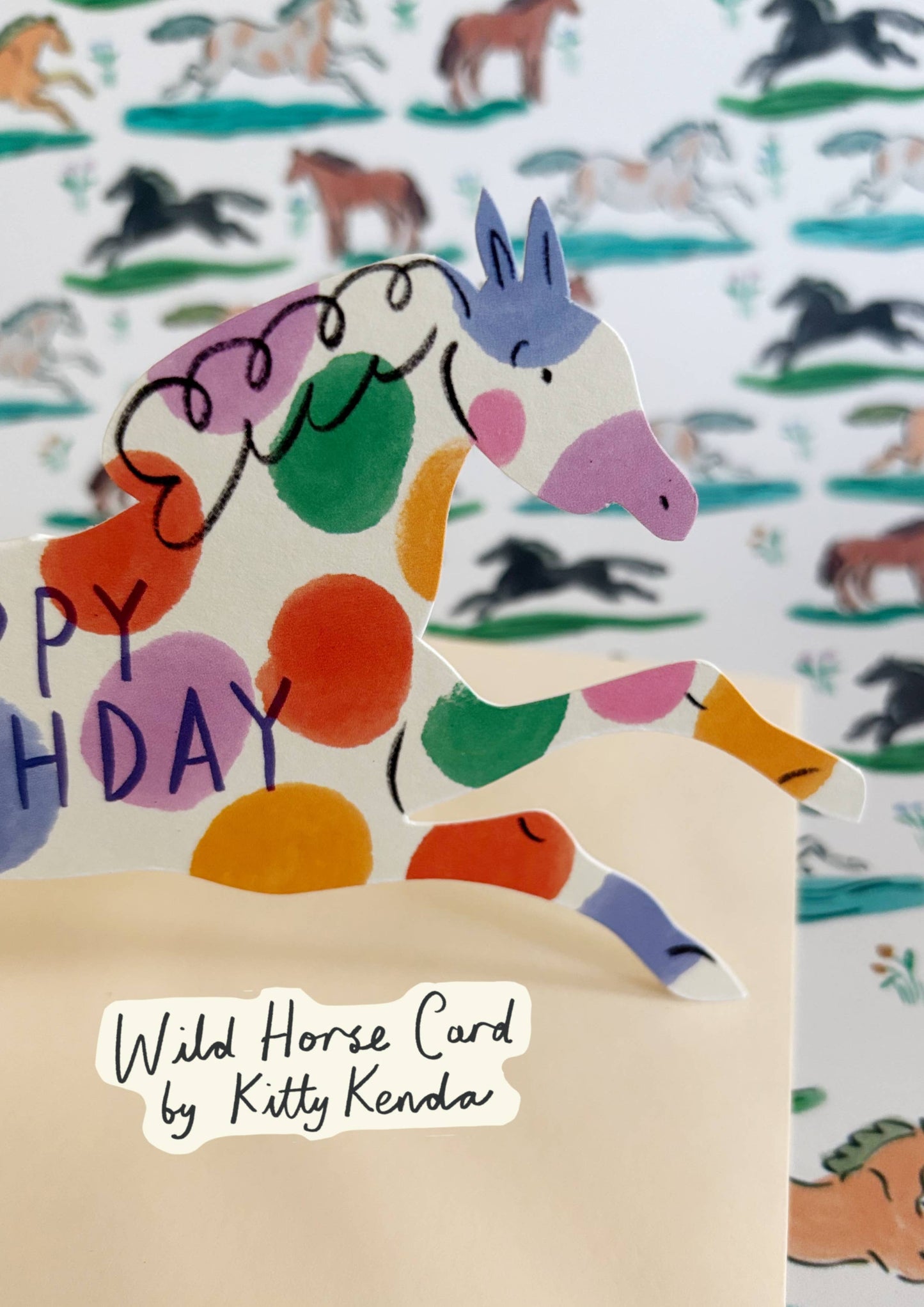 Wild Horse Shaped Greeting Card - Spotty 