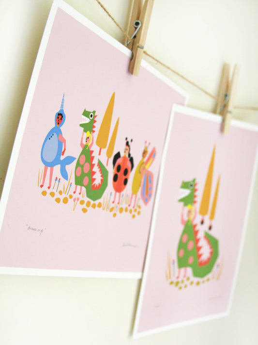 Dress Up art print by Leah Duncan, detail view — PABOOM