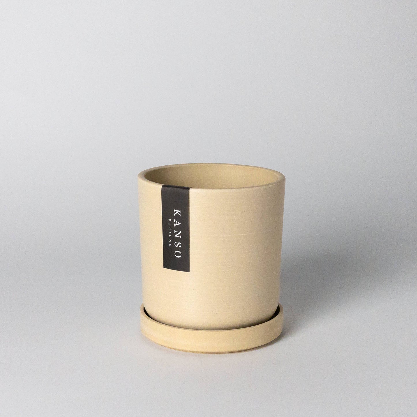 Kanso Designs Planter + Saucer 4” - White Stone