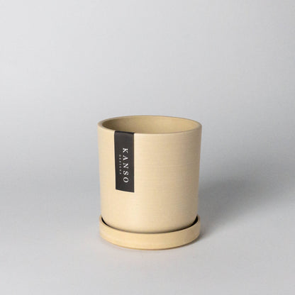 Kanso Designs Planter + Saucer 4” - White Stone