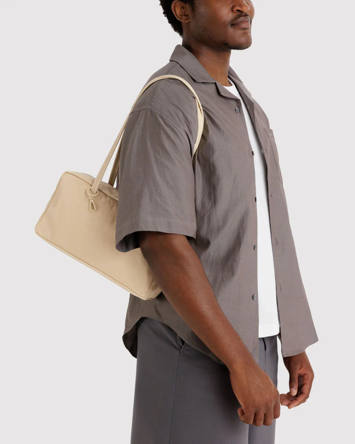 BAGGU Nylon Bowler Bag - Custard