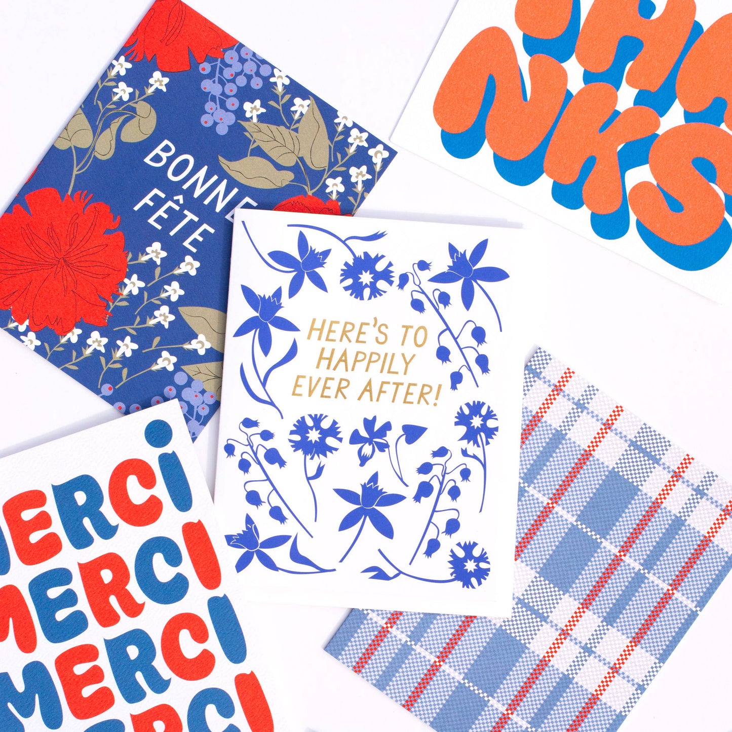Red and Blue Plaid Shopping Bag Note Card