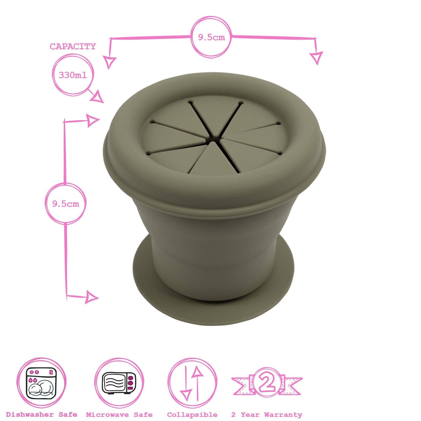 Baby Silicone Snack Pot - Silver Sage