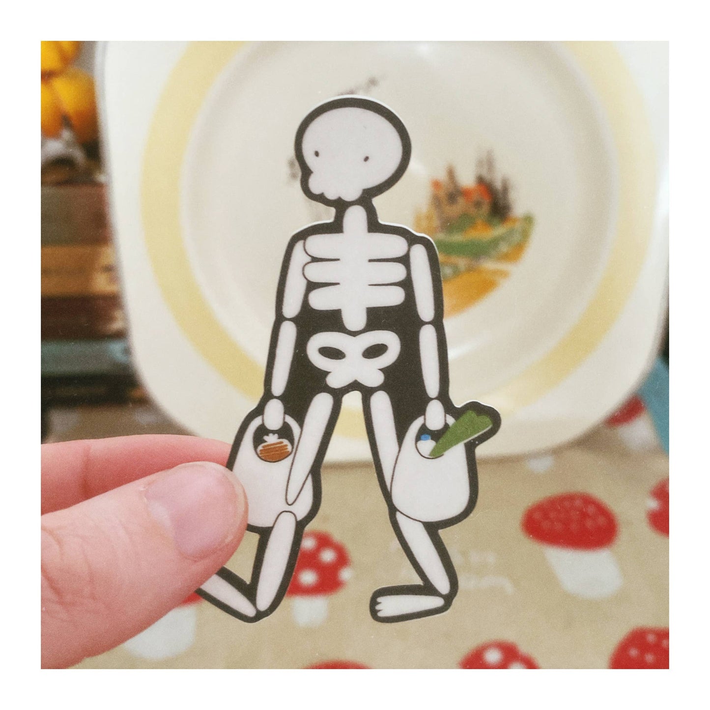 Grocery Skeleton MINI Sticker