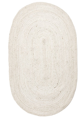 Bodinar Oval Jute Rug White