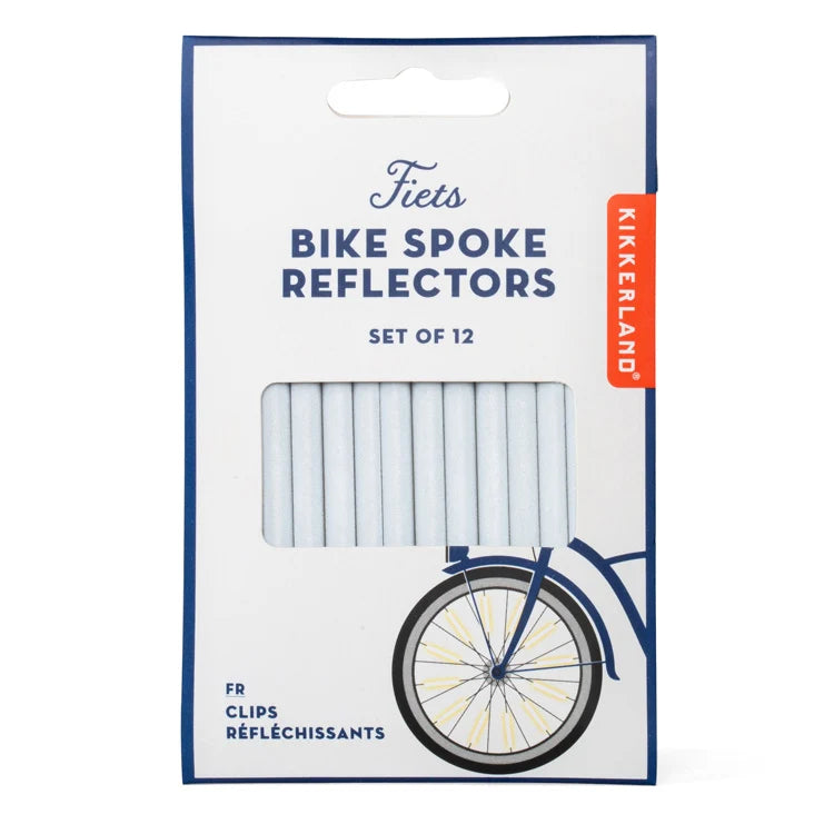 Bike spoke reflectors packaging on white background.