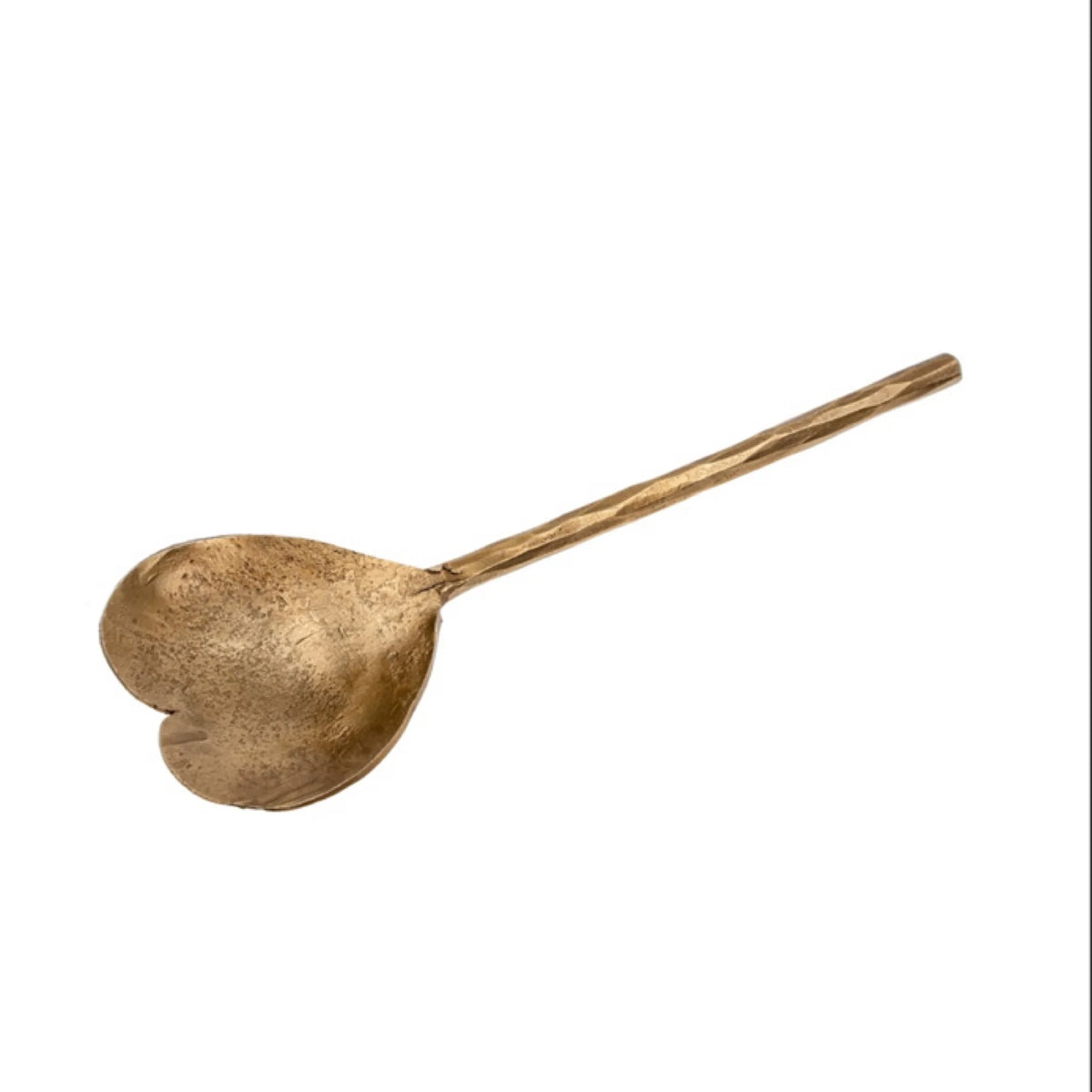 Hand-forged iron spoon with a heart-shaped bowl and long thin handle - PABOOM