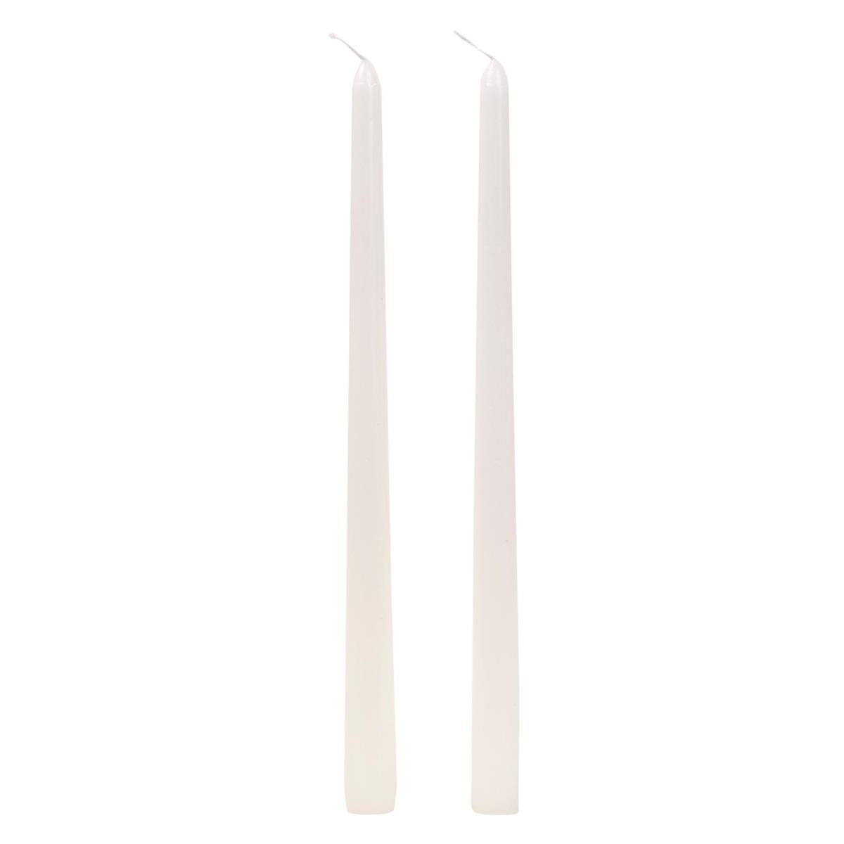 White 12" Taper Candles Set