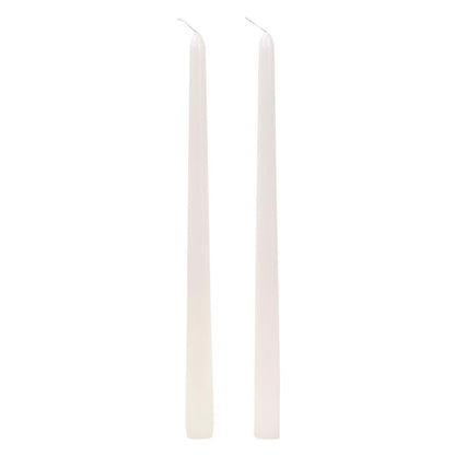 White 12" Taper Candles Set