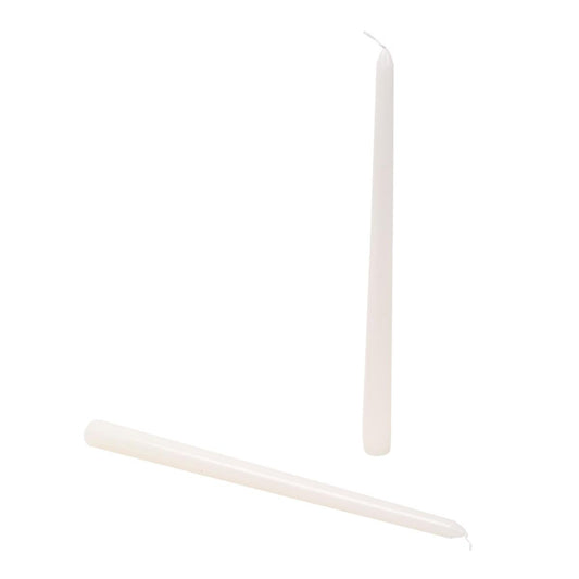 White 12" Taper Candles Set