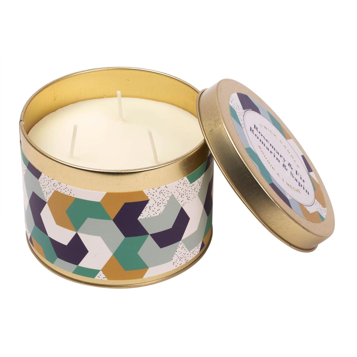 Rosemary & Fir Tin 3-Wick Candle