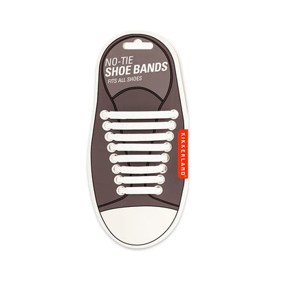 White no-tie shoe bands packaging on white background.