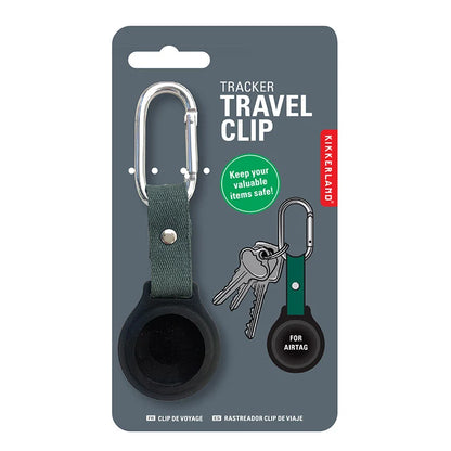 Tracker travel clip packaging on white background.