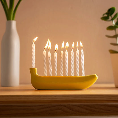 Mini Banorah shown from above displaying candle hole spacing.